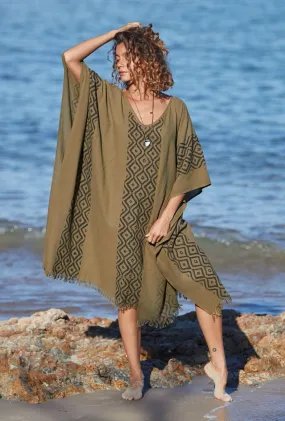 Earthy Block Print Kaftan