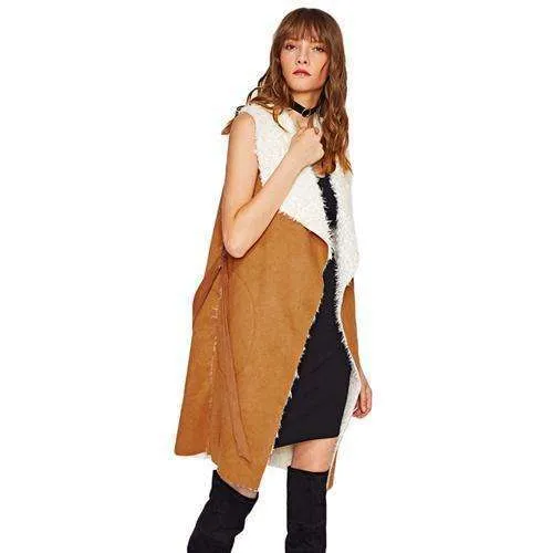 Faux Suede Coat Vest