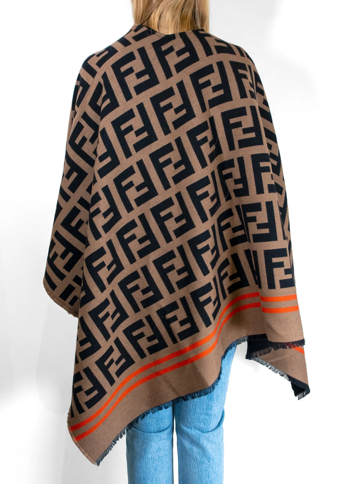 Fendi Monogram Wool Poncho