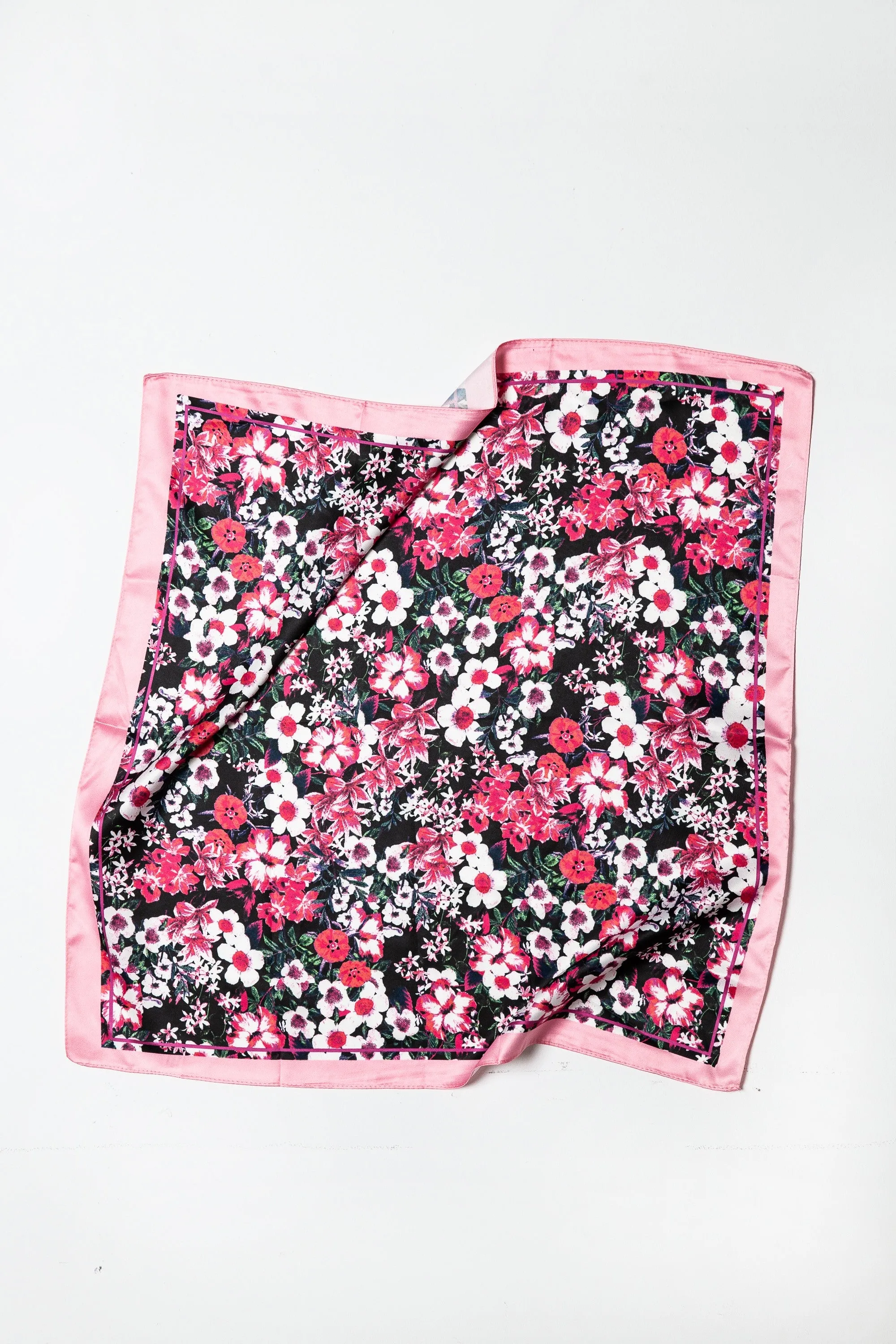 Flower Print Silky Scarf