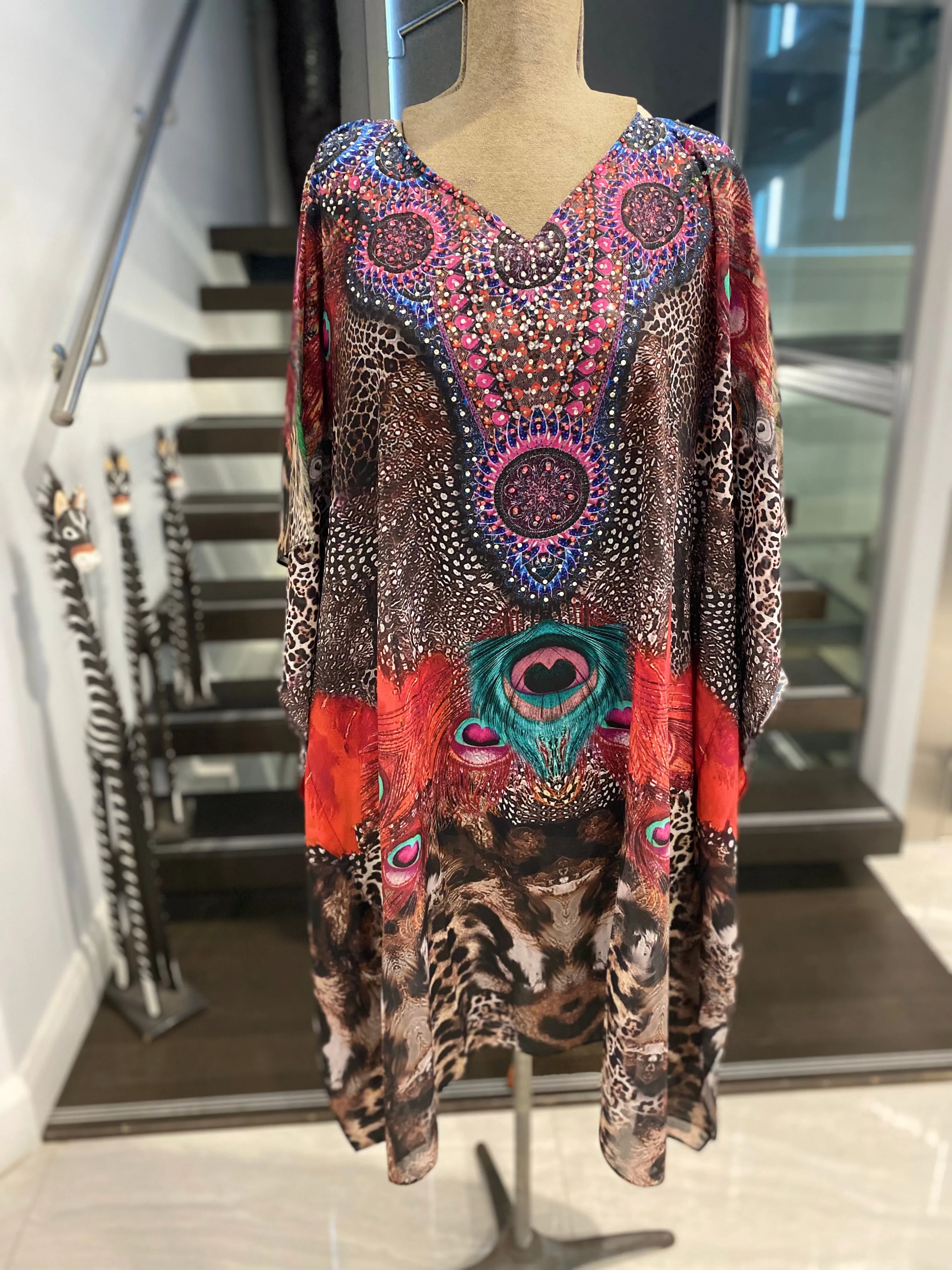 Forest Fern Embellished Tunic Top AU 12-22