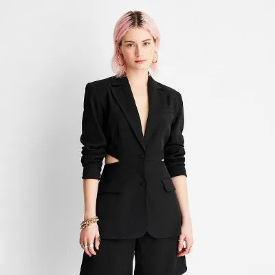 Future Collective Alani Noelle Women's Lightweight Cut-Out Blazer Jacket