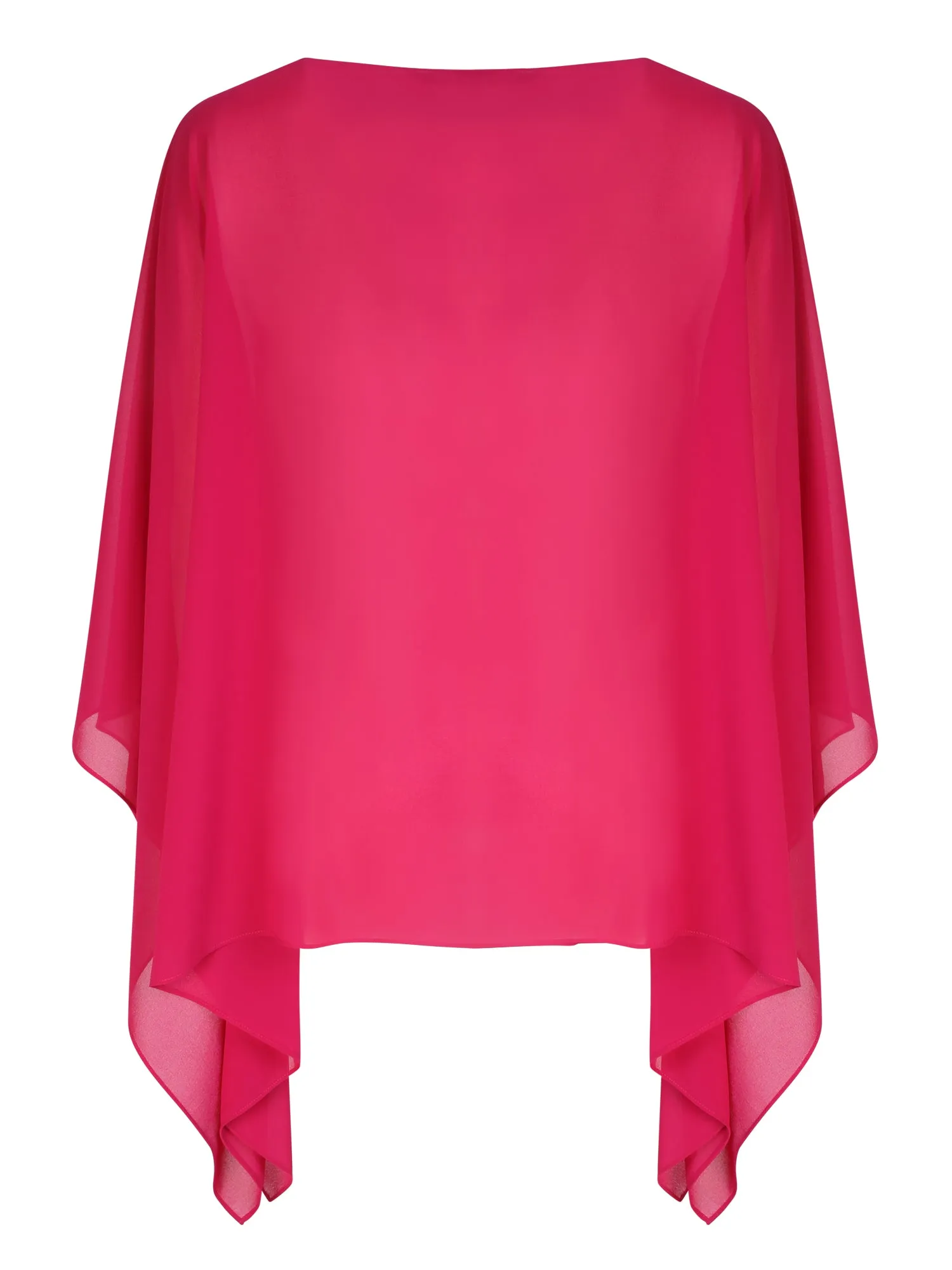 Fuxia Georgette poncho