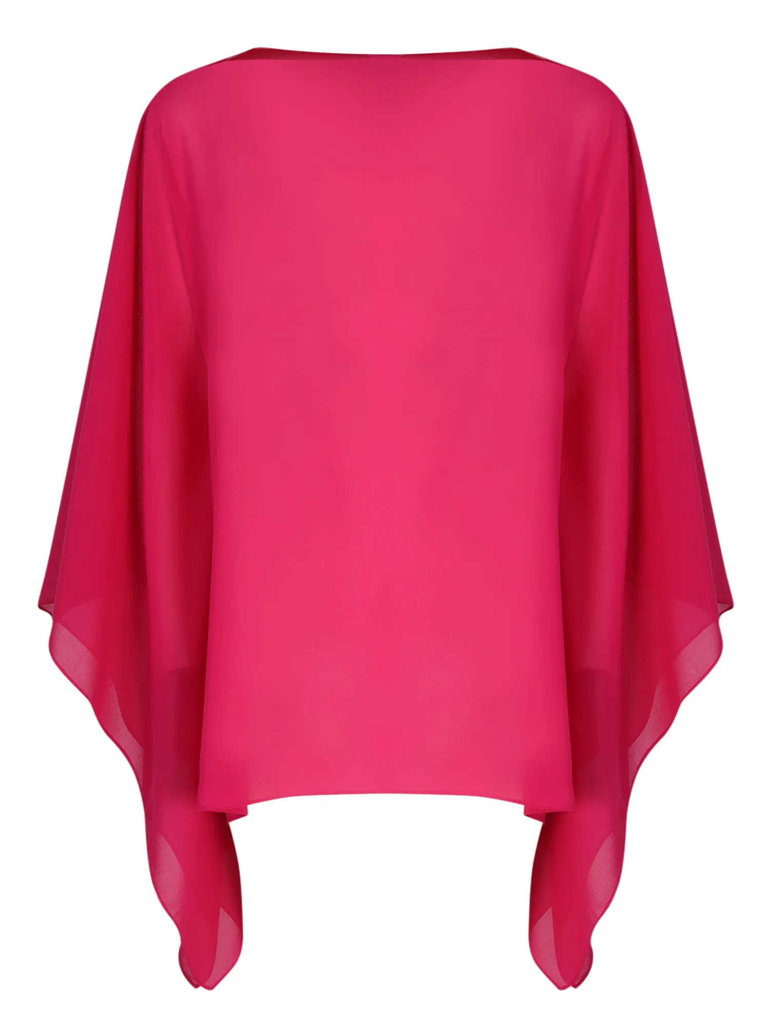 Fuxia Georgette poncho