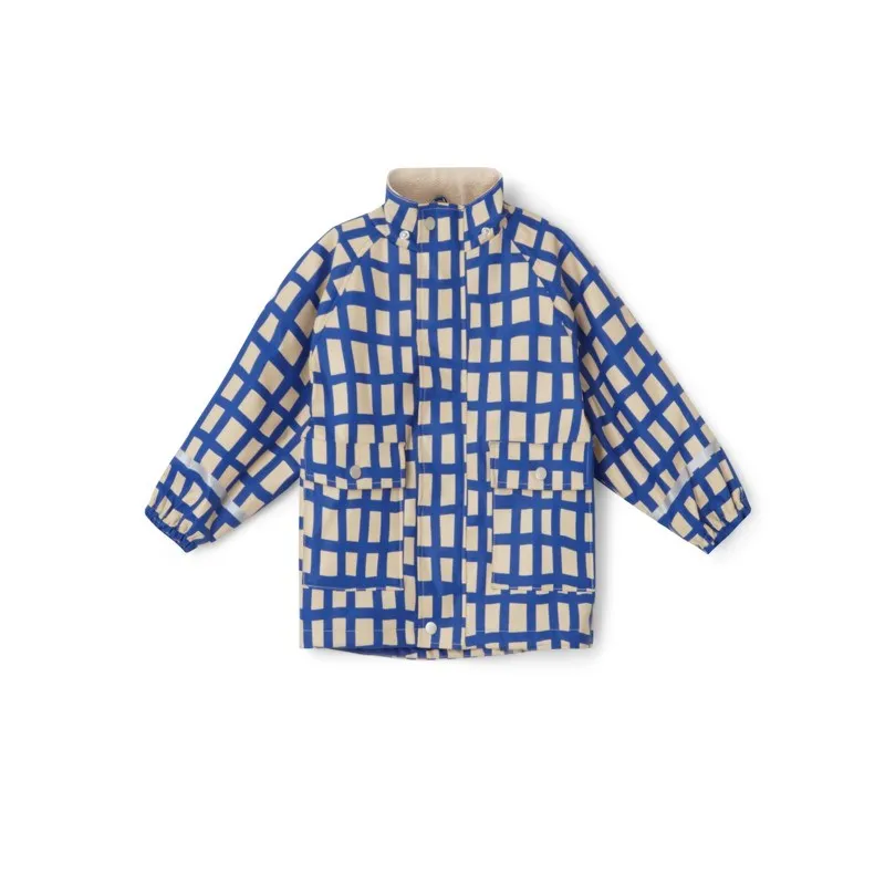 Garbo&Friends Plaid Cobalt Lined Rain Jacket