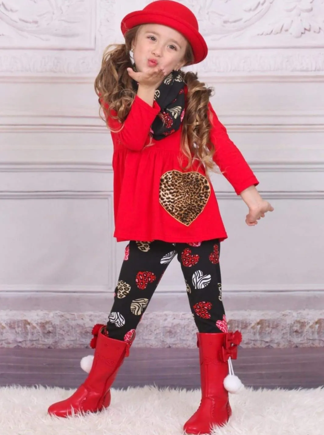 Girls Hugs and Kisses Tunic and Legging Set