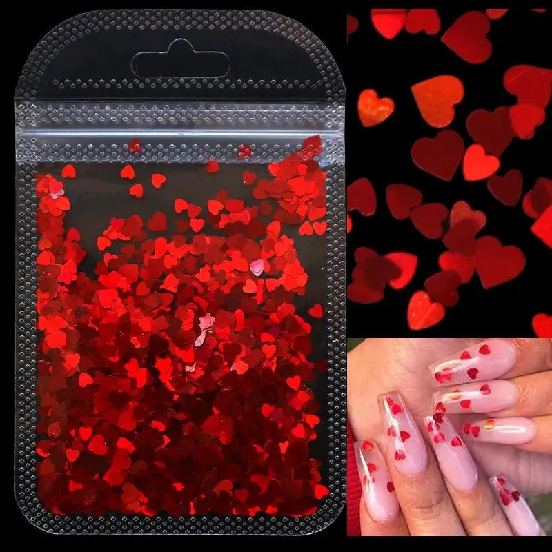 Glam Valentine’s Heart Nail Glitter Kit for Stunning DIY Manicures