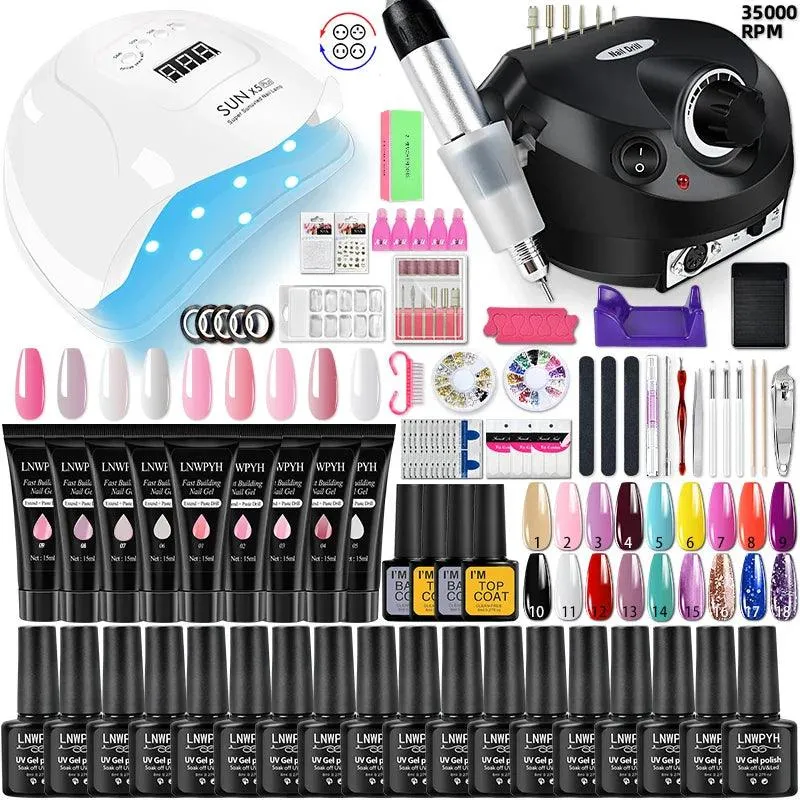 Glamorous Nail Art Kit with UV LED Lamp and Accessories