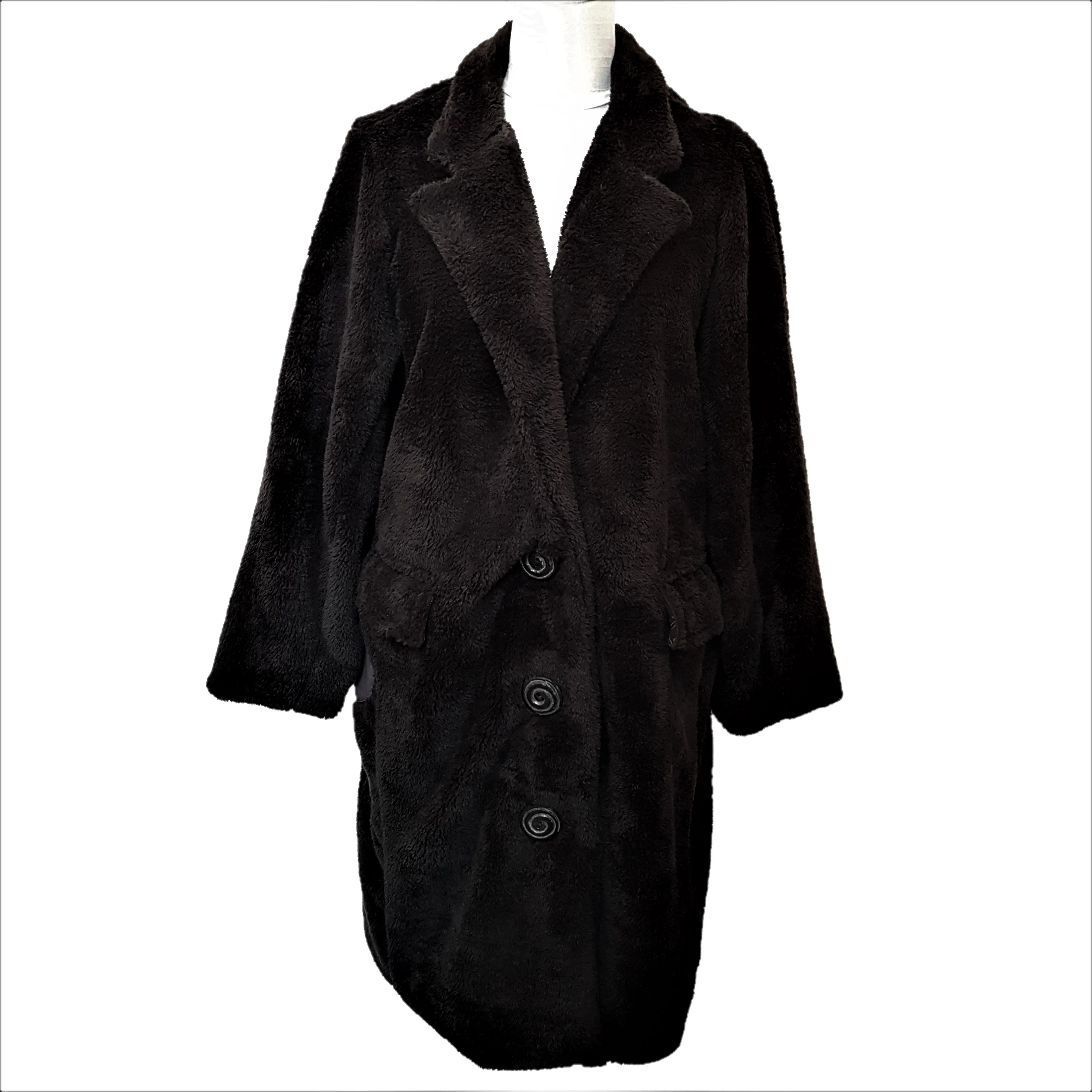 GRINGO FAIR TRADE Black Faux Fur Coat