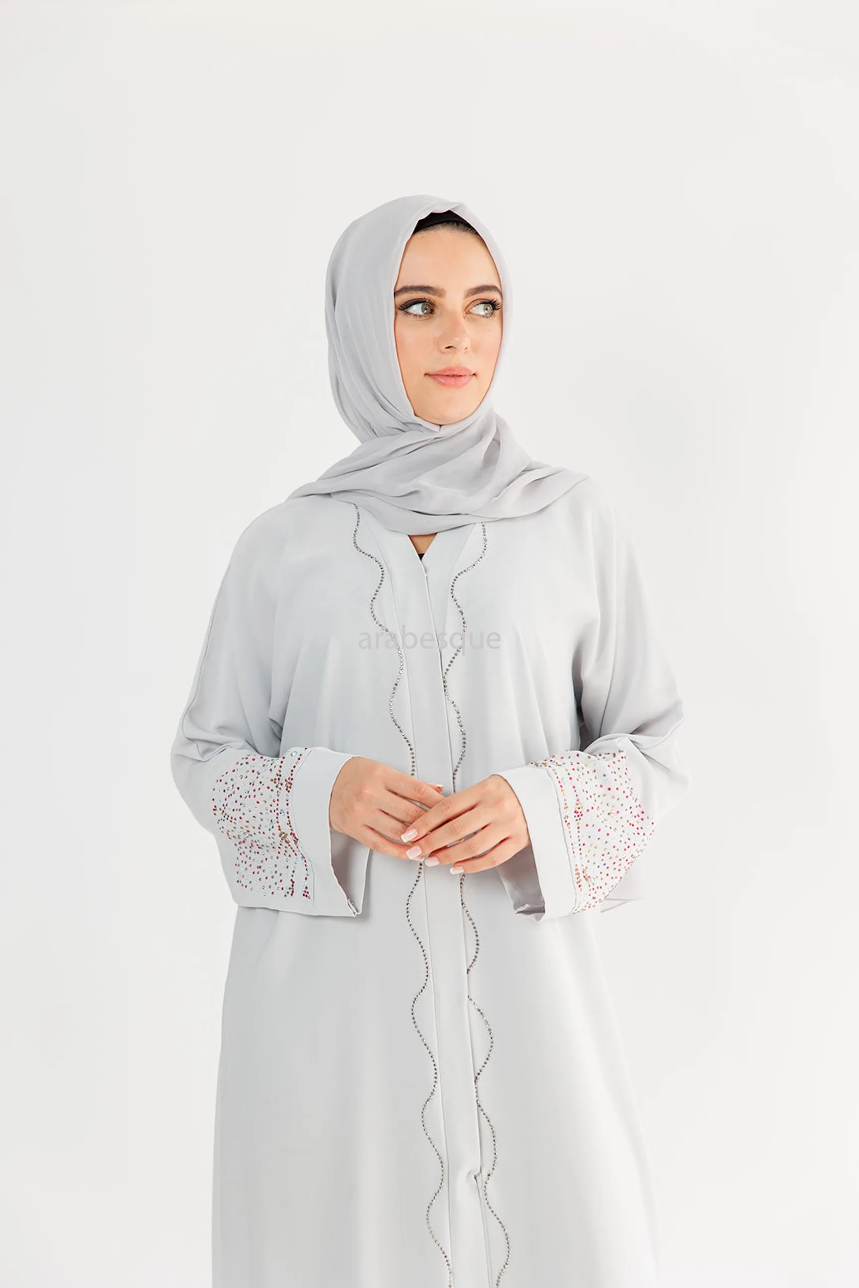 Hadia Grey Abaya