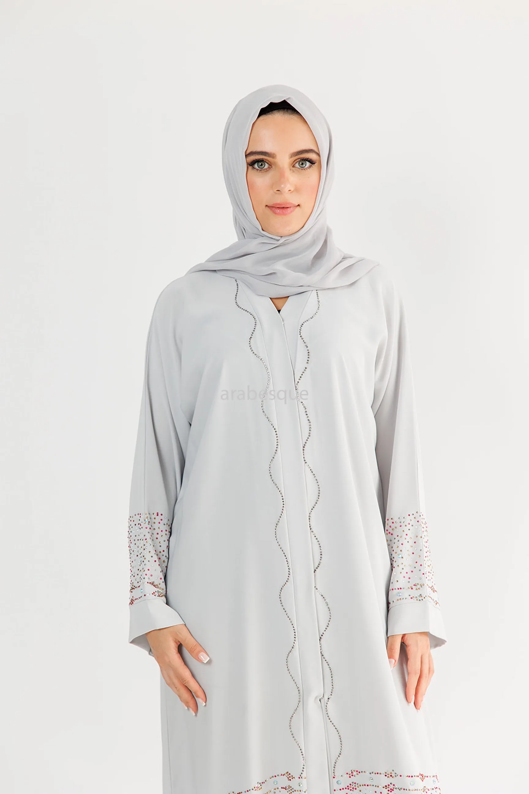 Hadia Grey Abaya