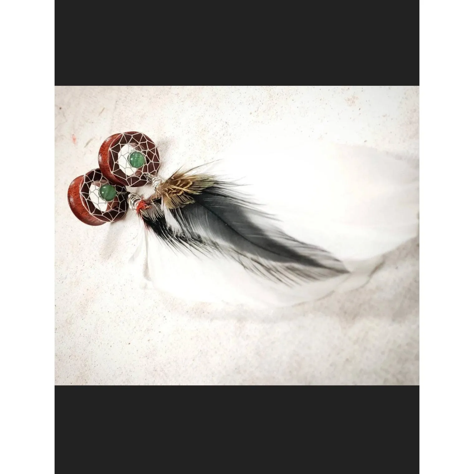 Handwoven Organic Dream-Catcher Tunnels with Real Dangle Feathers