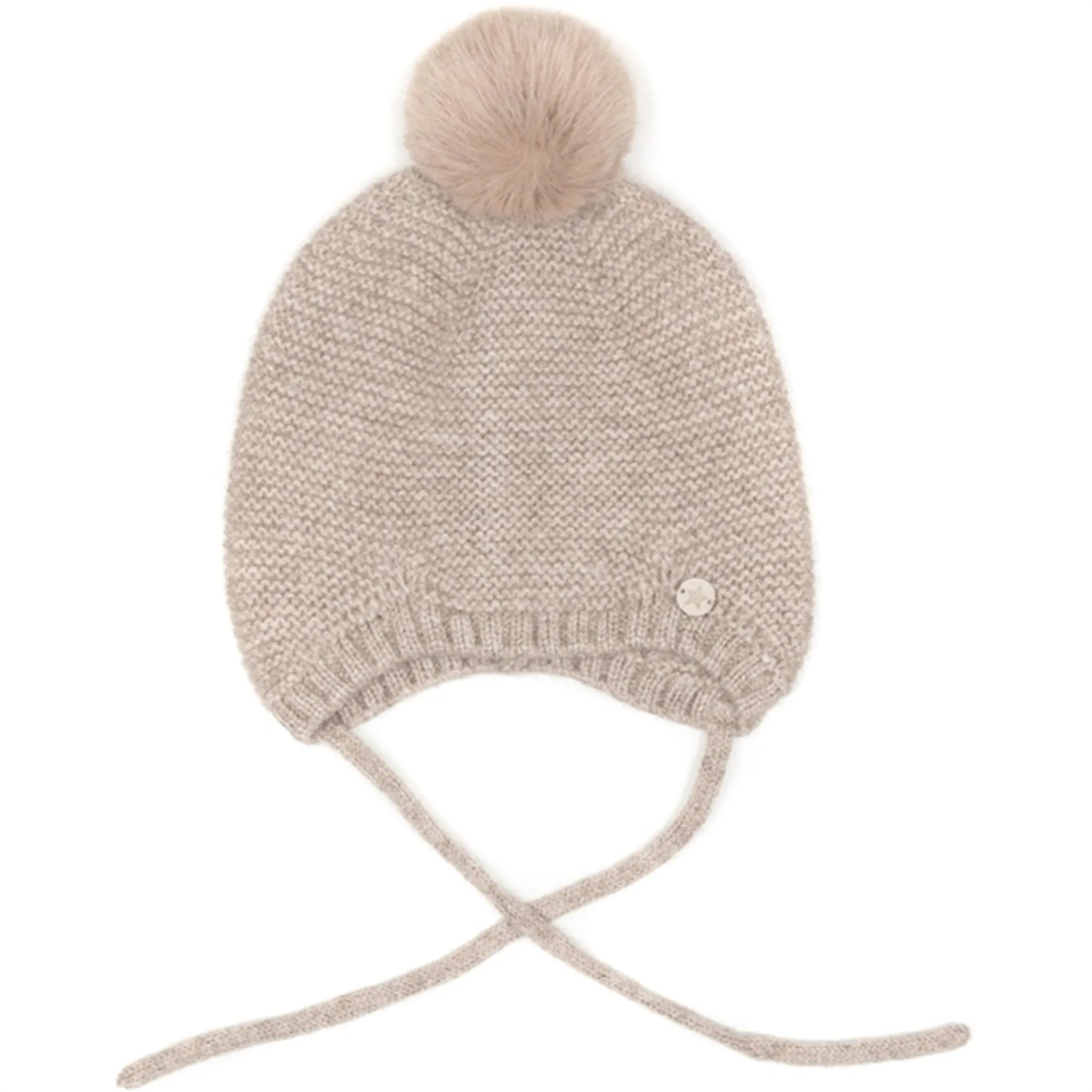 Huttelihut Bonnet Wool Knit w. Pompom Soft Cash Camel