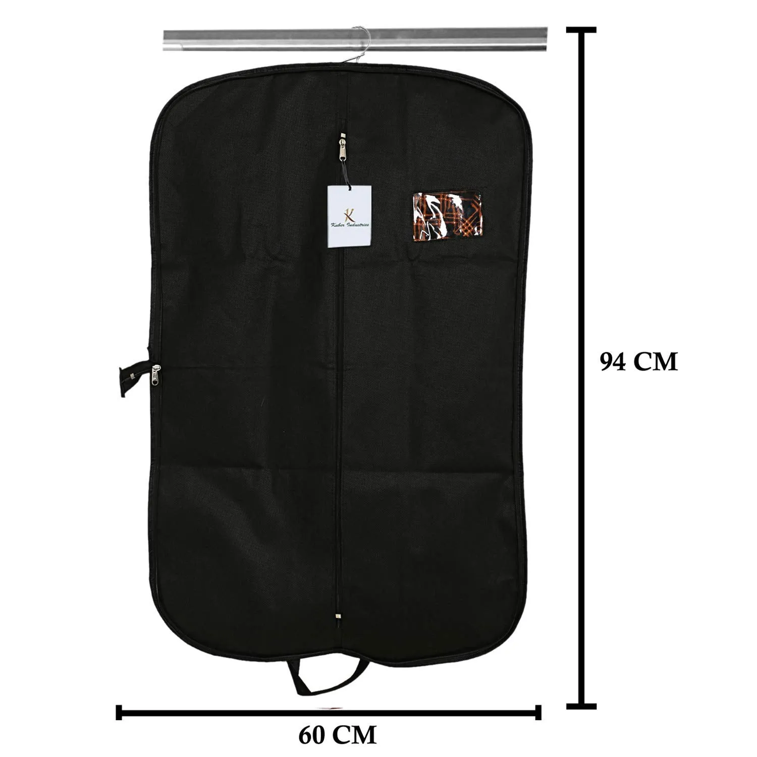 Kuber Industries Coat Cover|Foldable Blazer Cover|Suit Cover With Zipper Closure|Cloth Organizer For Dust Proof Jacket|Pack of 3 (Black)