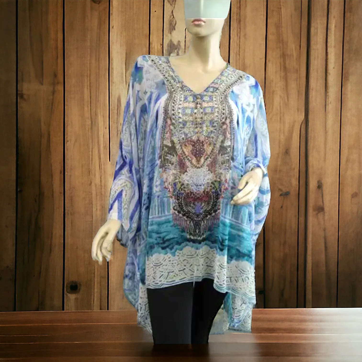 Kyra High low Silk Tunic Top kaftan AU 12-22