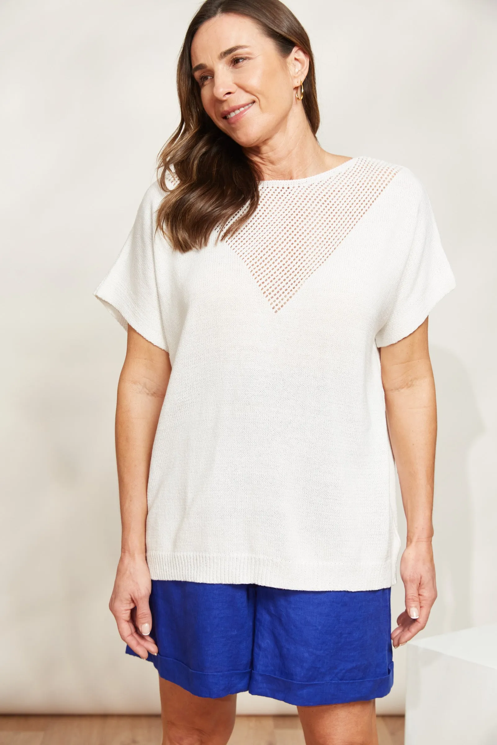 La Sable Knit Top - Opal White