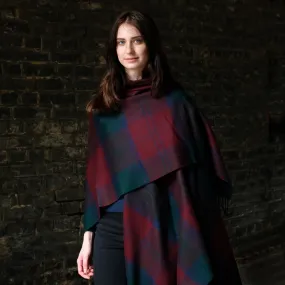 Lambswool Poncho in Lindsay Tartan