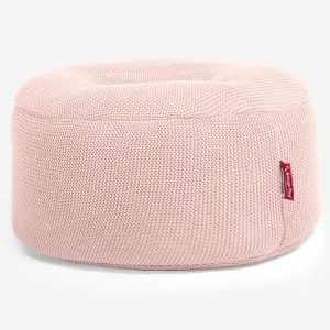 Large Round Pouffe - Ellos Knitted Baby Pink