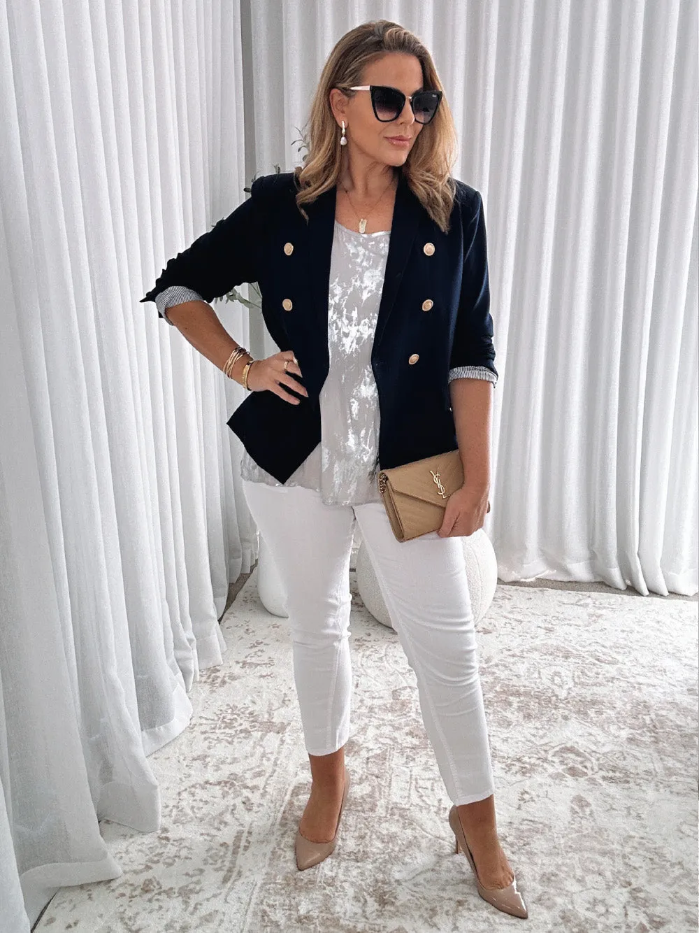 Lauren Double Breasted Blazer - Navy