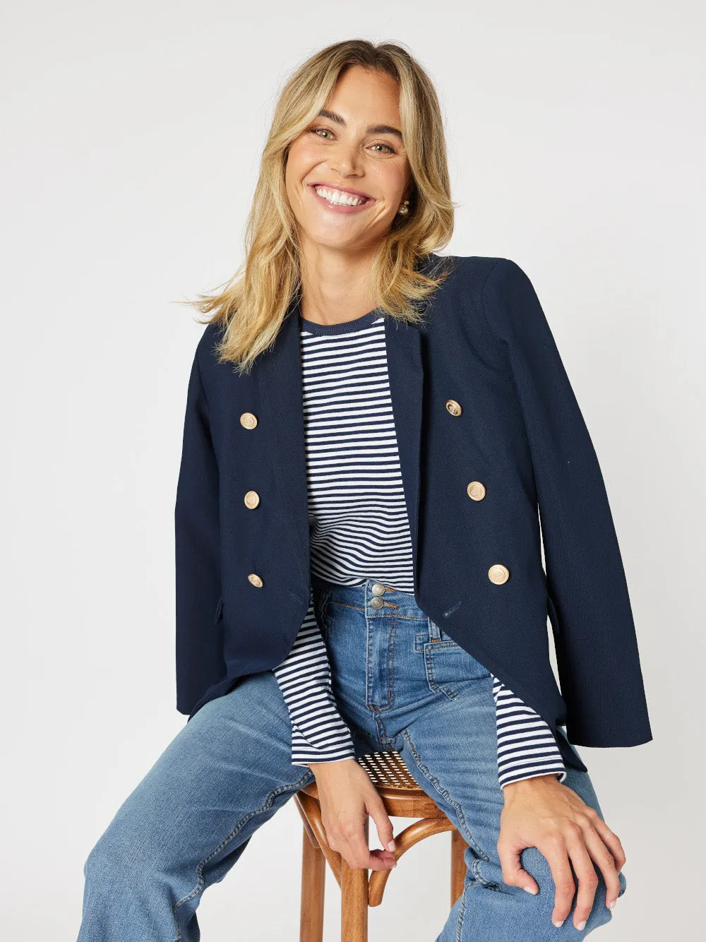 Lauren Double Breasted Blazer - Navy