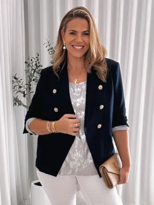 Lauren Double Breasted Blazer - Navy