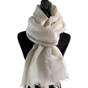 Linen Handwoven Scarf - Greige