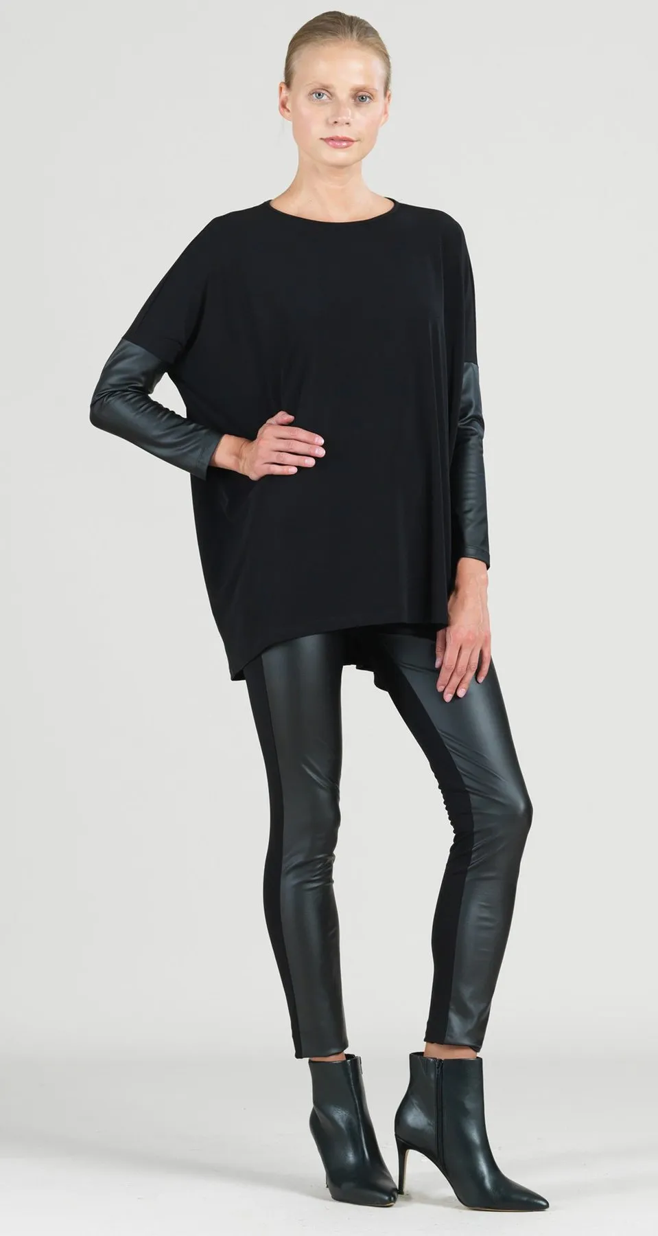 Liquid Leather Tunic Top