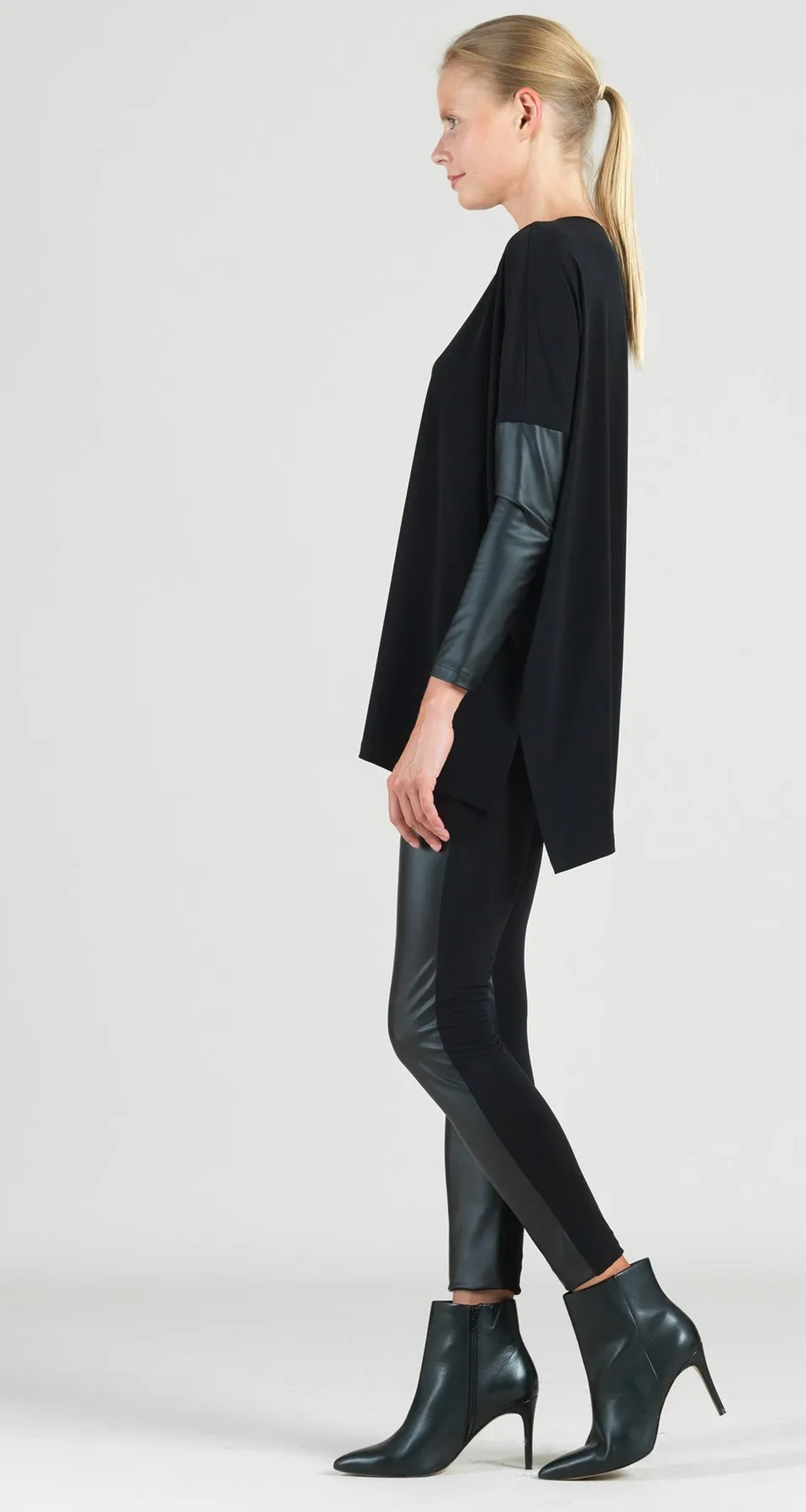 Liquid Leather Tunic Top