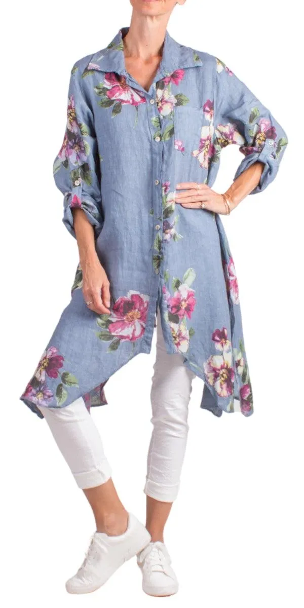 Livia Floral Linen Tunic