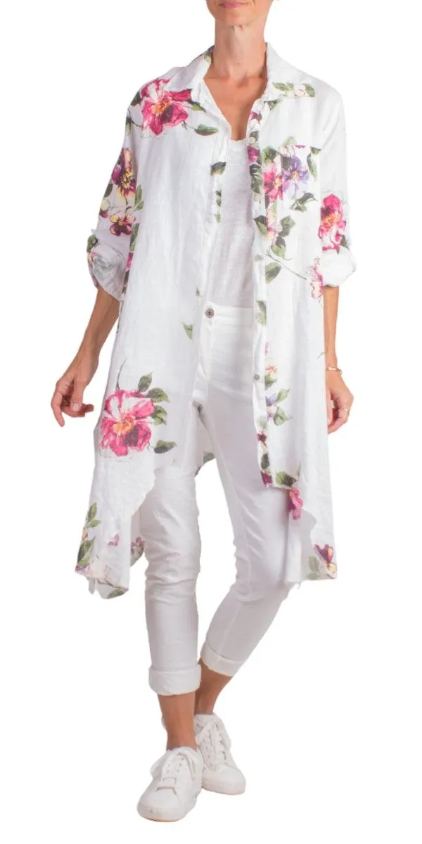 Livia Floral Linen Tunic