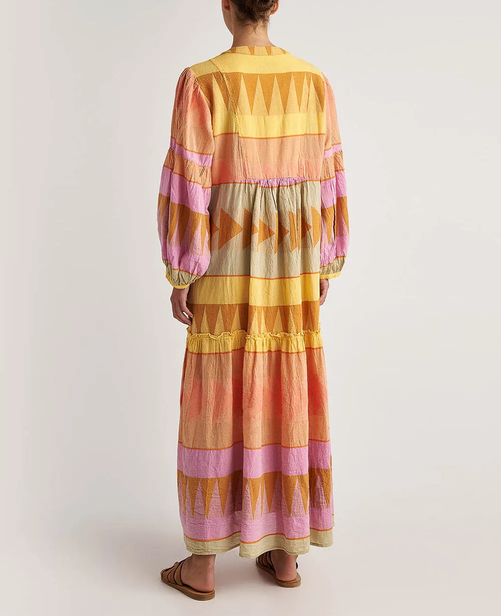 LONG TUNIC DRESS "ANTIPAROS" MULTICOLOR