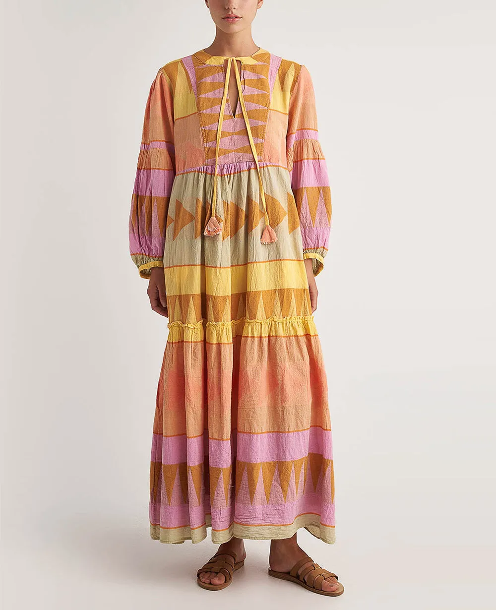 LONG TUNIC DRESS "ANTIPAROS" MULTICOLOR