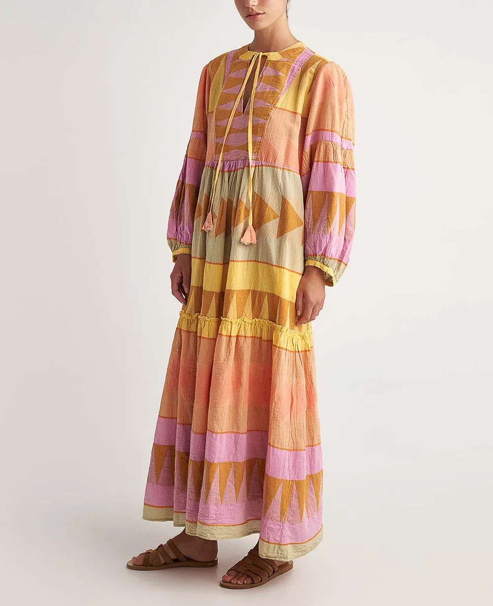 LONG TUNIC DRESS "ANTIPAROS" MULTICOLOR