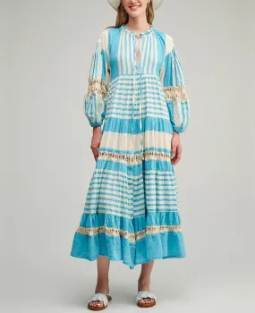 LONG TUNIC DRESS "IRIS" TURQUOISE