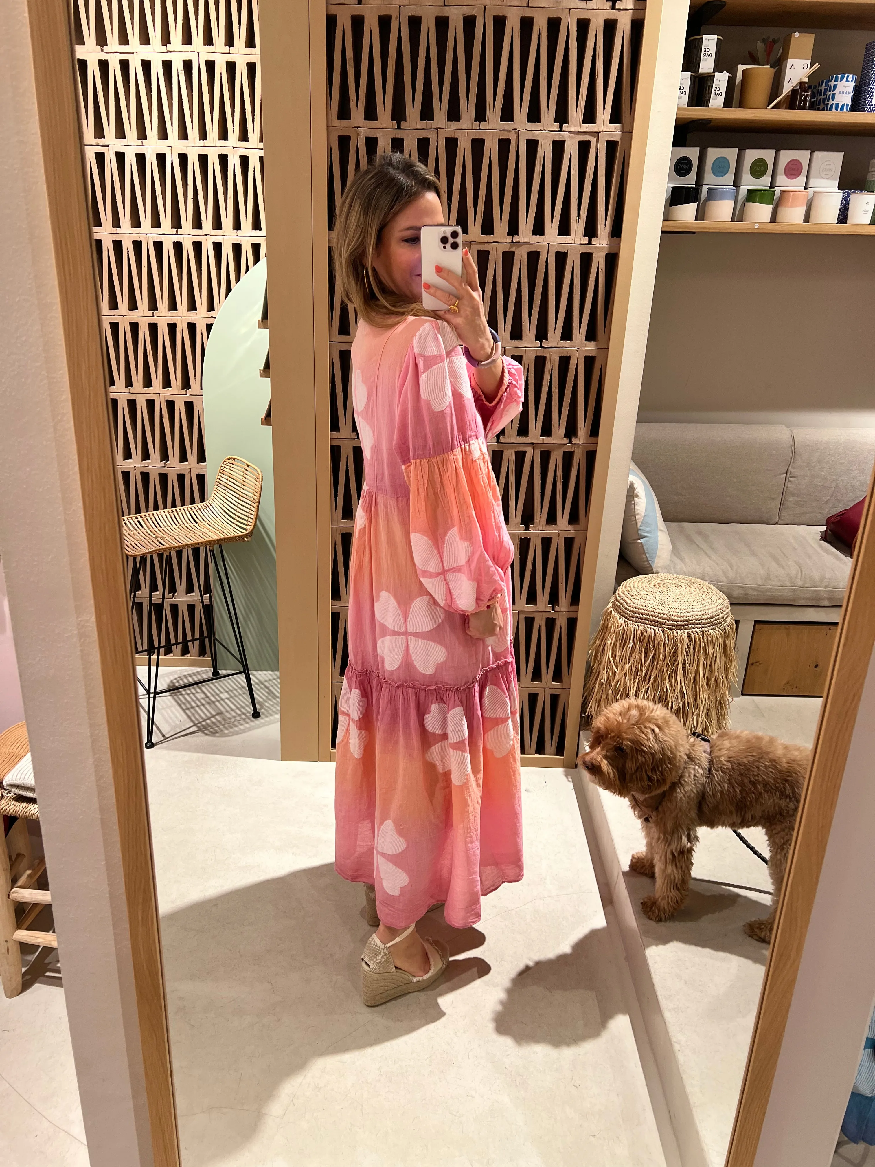 LONG TUNIC DRESS "MILOS" PINK/ORANGE