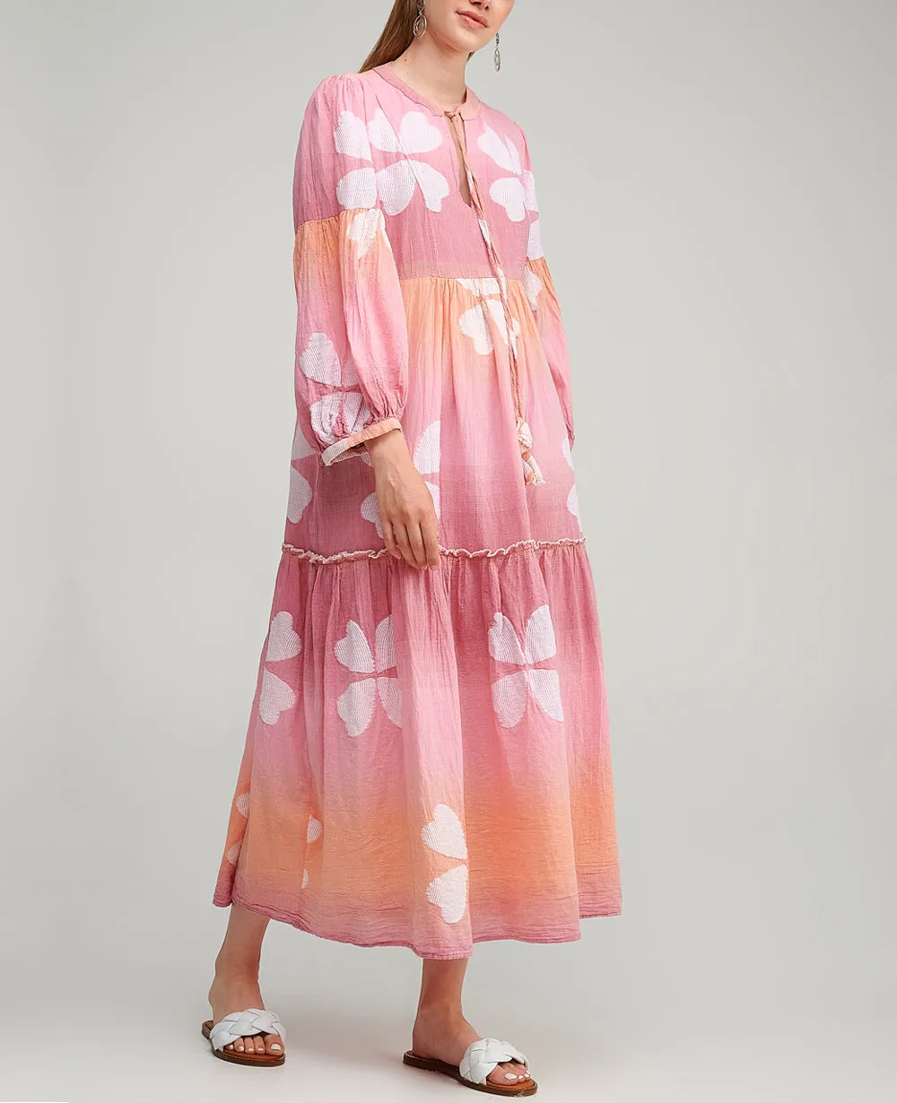 LONG TUNIC DRESS "MILOS" PINK/ORANGE