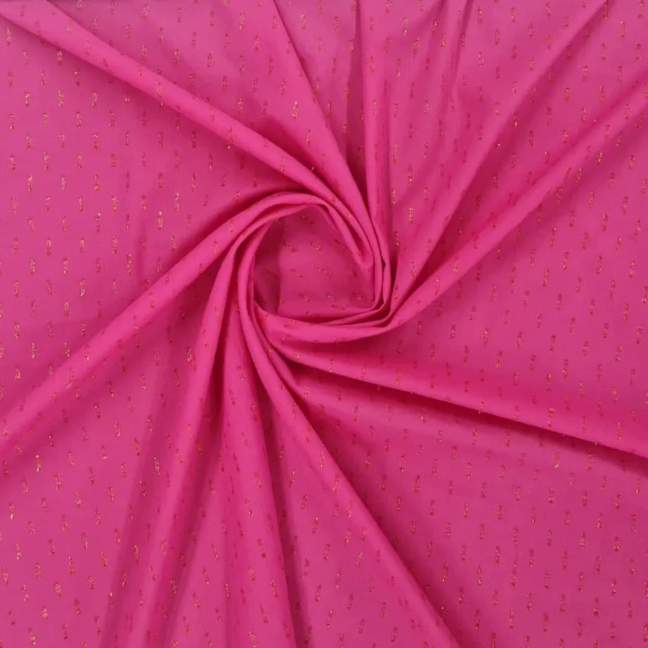 Magenta Pink Solid Jacquard Cotton Fabric 48 Inches TU-1954