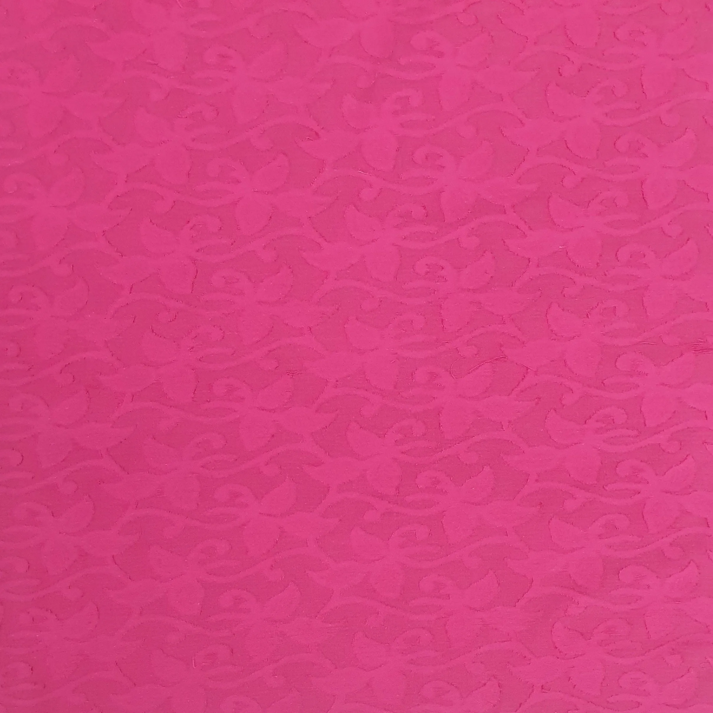 Magenta Pink Solid Jacquard Cotton Fabric Plain Weave 48 Inches