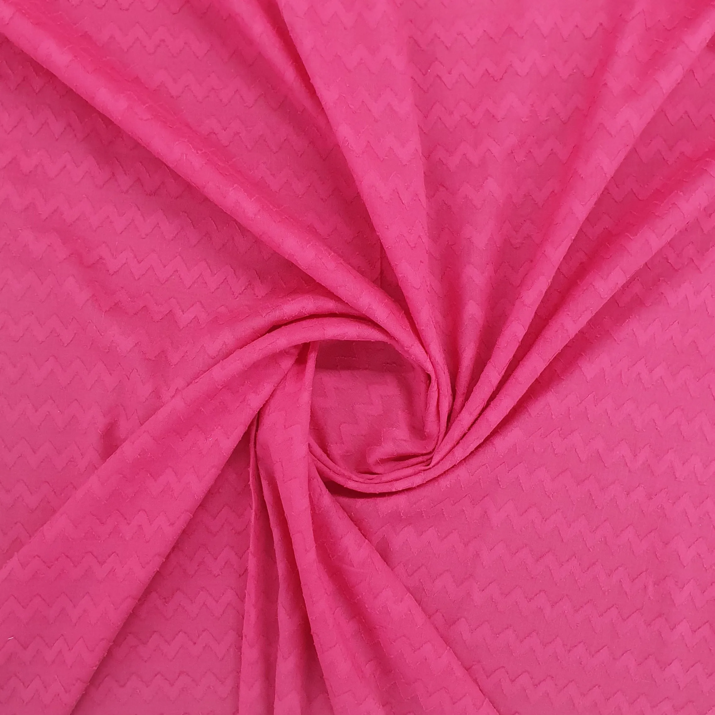 Magenta Pink Solid Jacquard Cotton Fabric