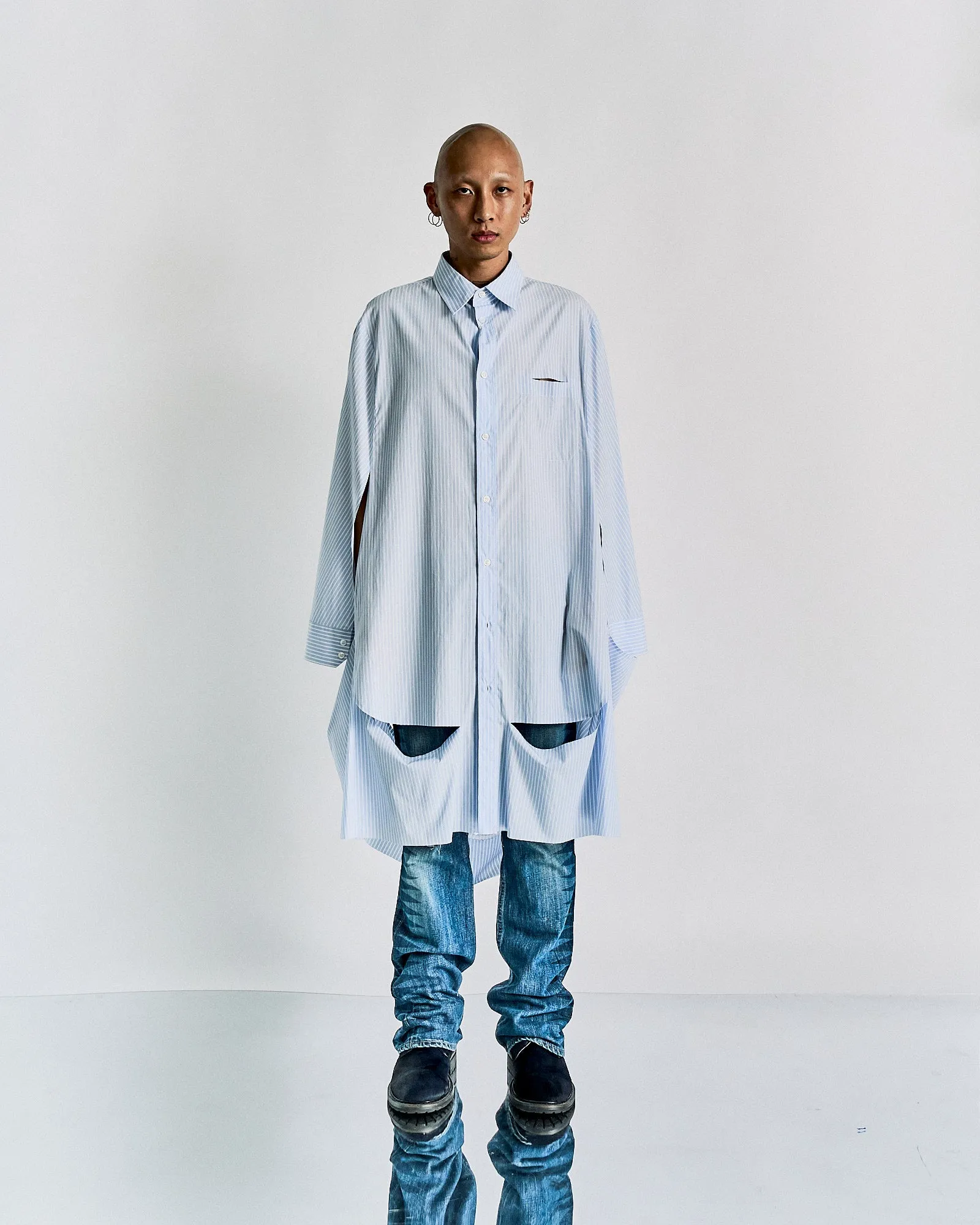 Maison Margiela Artisanal SS 2019 Deconstructed pinstripe shirt