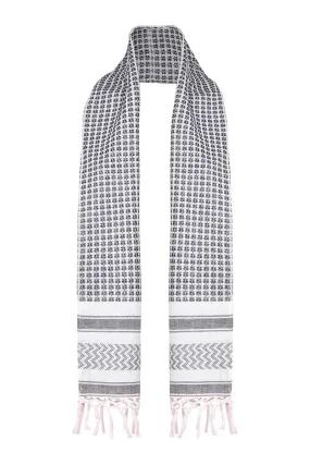 Melanie Press Sue Scarf in Black/White Check