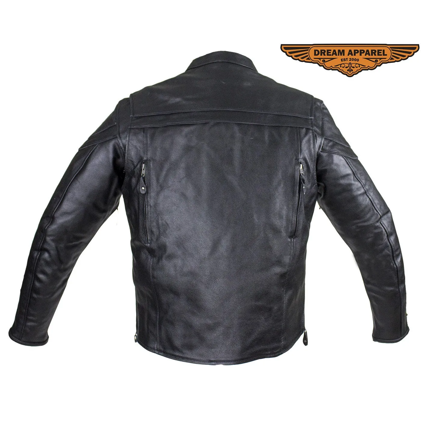 Men's Reflective Leather Concealed Carry Jacket