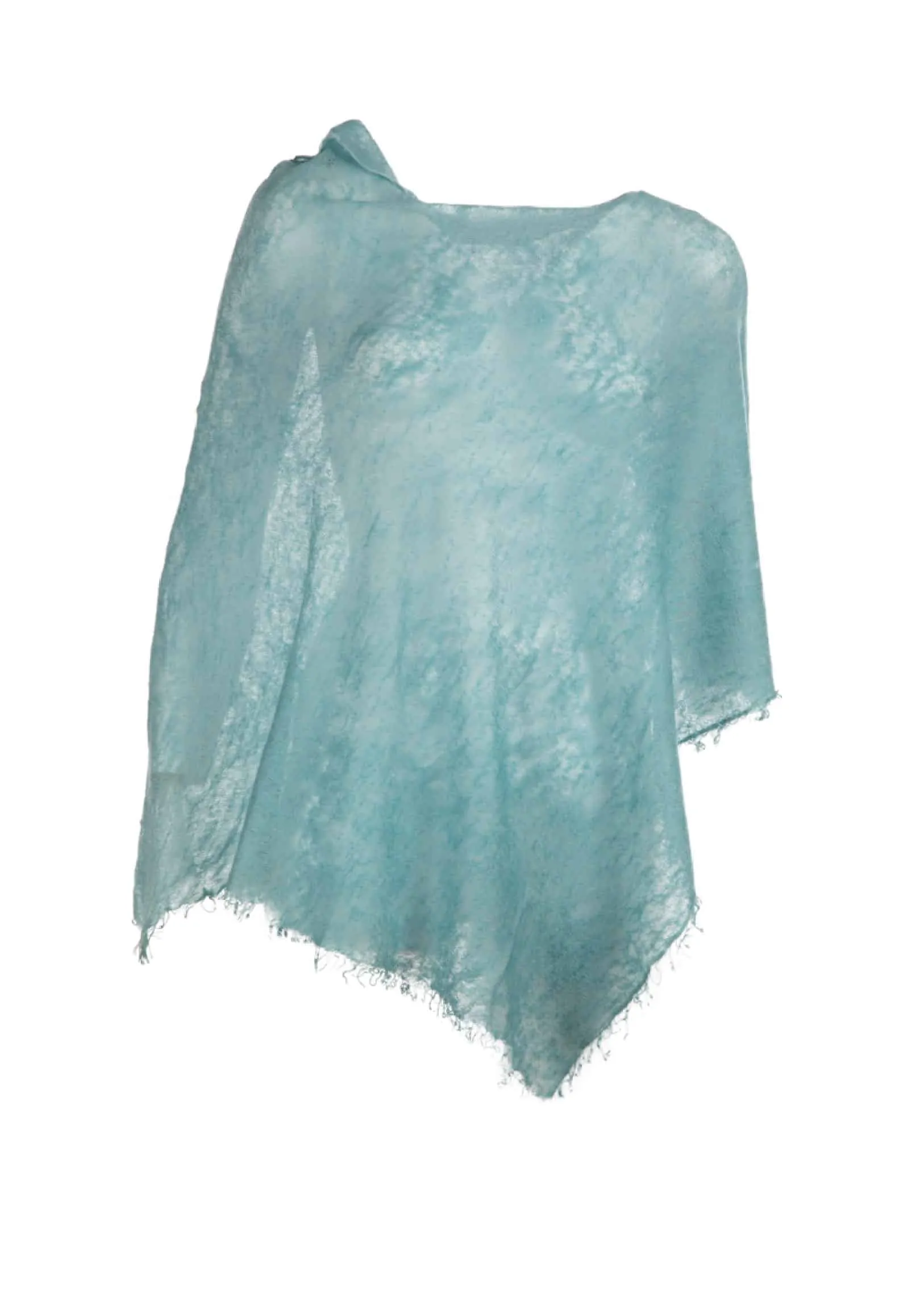 Mirror in the Sky Semi Felted Square Poncho Cashmere