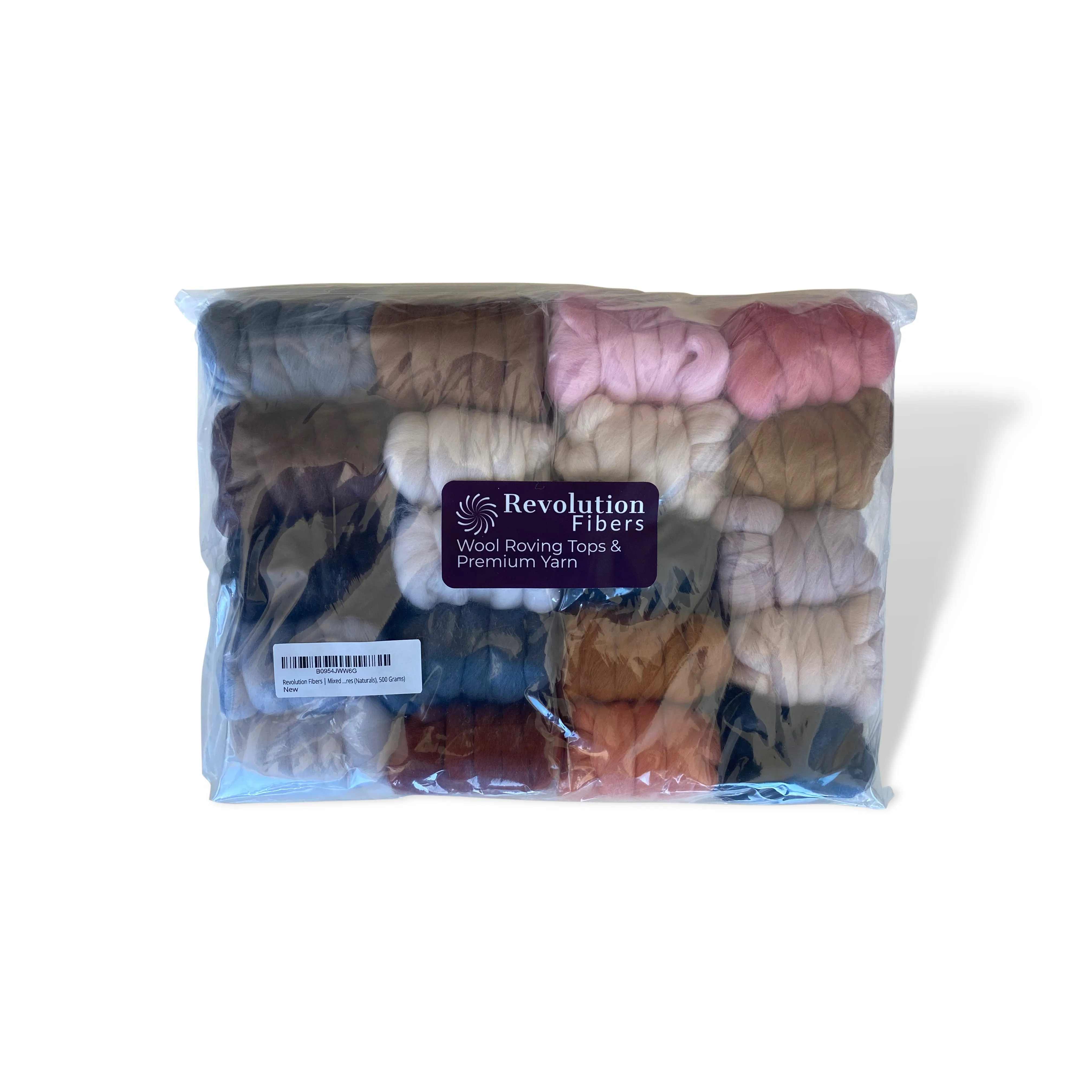 Mixed Merino Wool 20 Color Variety Pack | All Creatures (Naturals) 500 Grams, 23 Micron