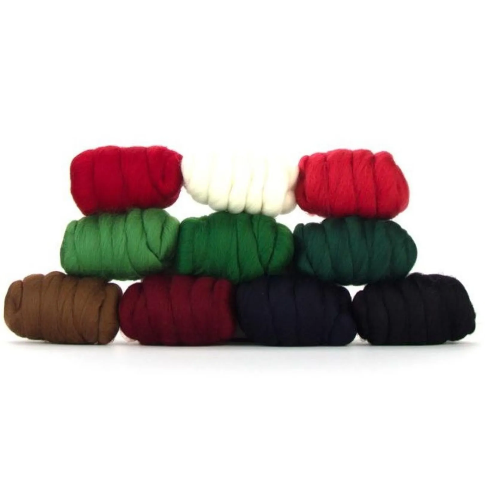 Mixed Merino Wool Variety Pack | Holiday Cheer (Multicolored) 250 Grams, 23 Micron