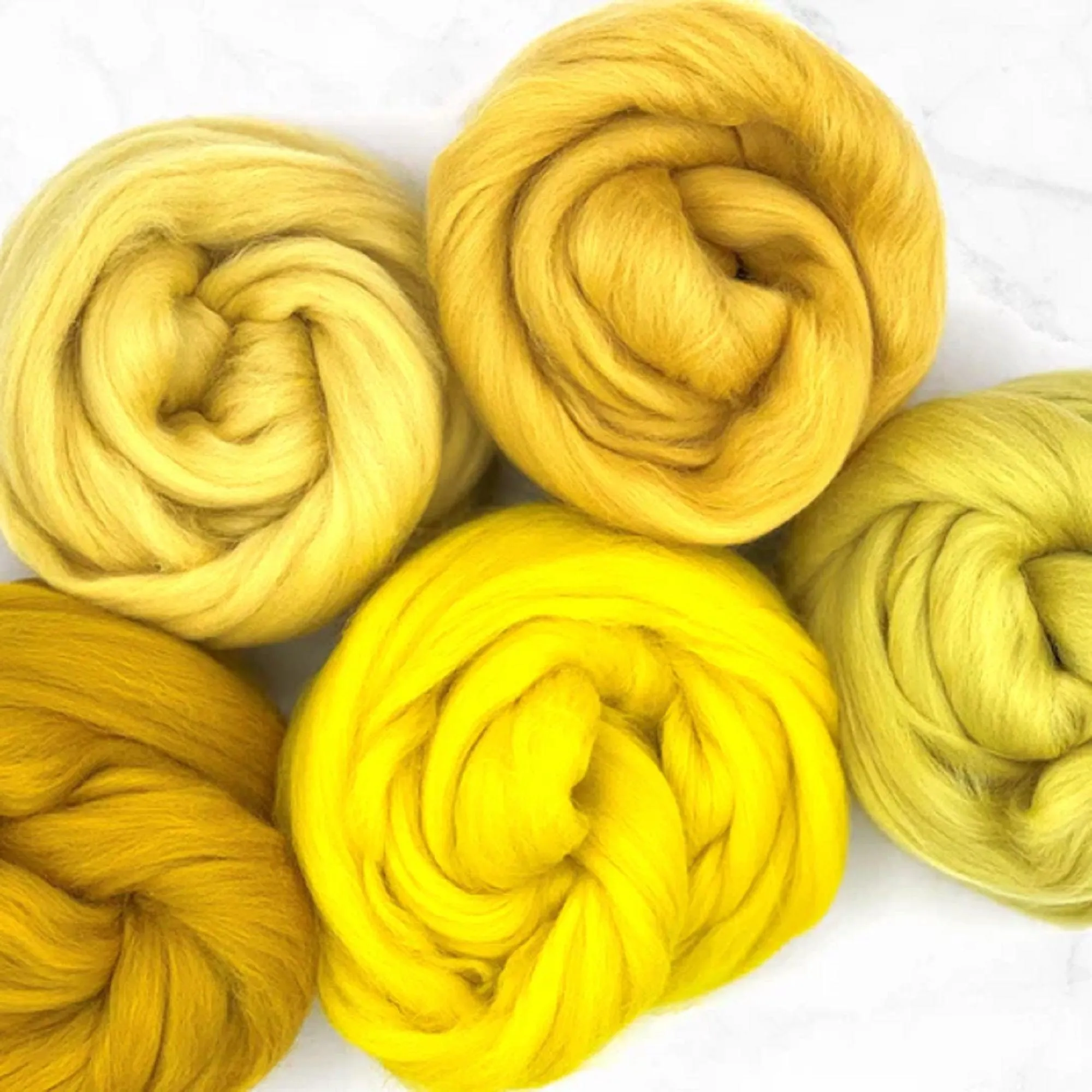 Mixed Merino Wool Variety Pack | Lemon Drop (Yellows) 250 Grams, 23 Micron