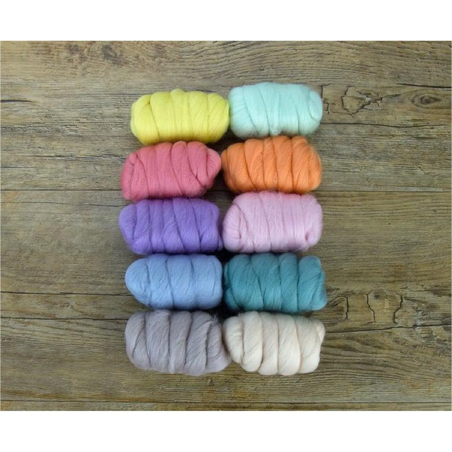 Mixed Merino Wool Variety Pack | Pretty Pastels (Multicolored) 250 Grams, 23 Micron