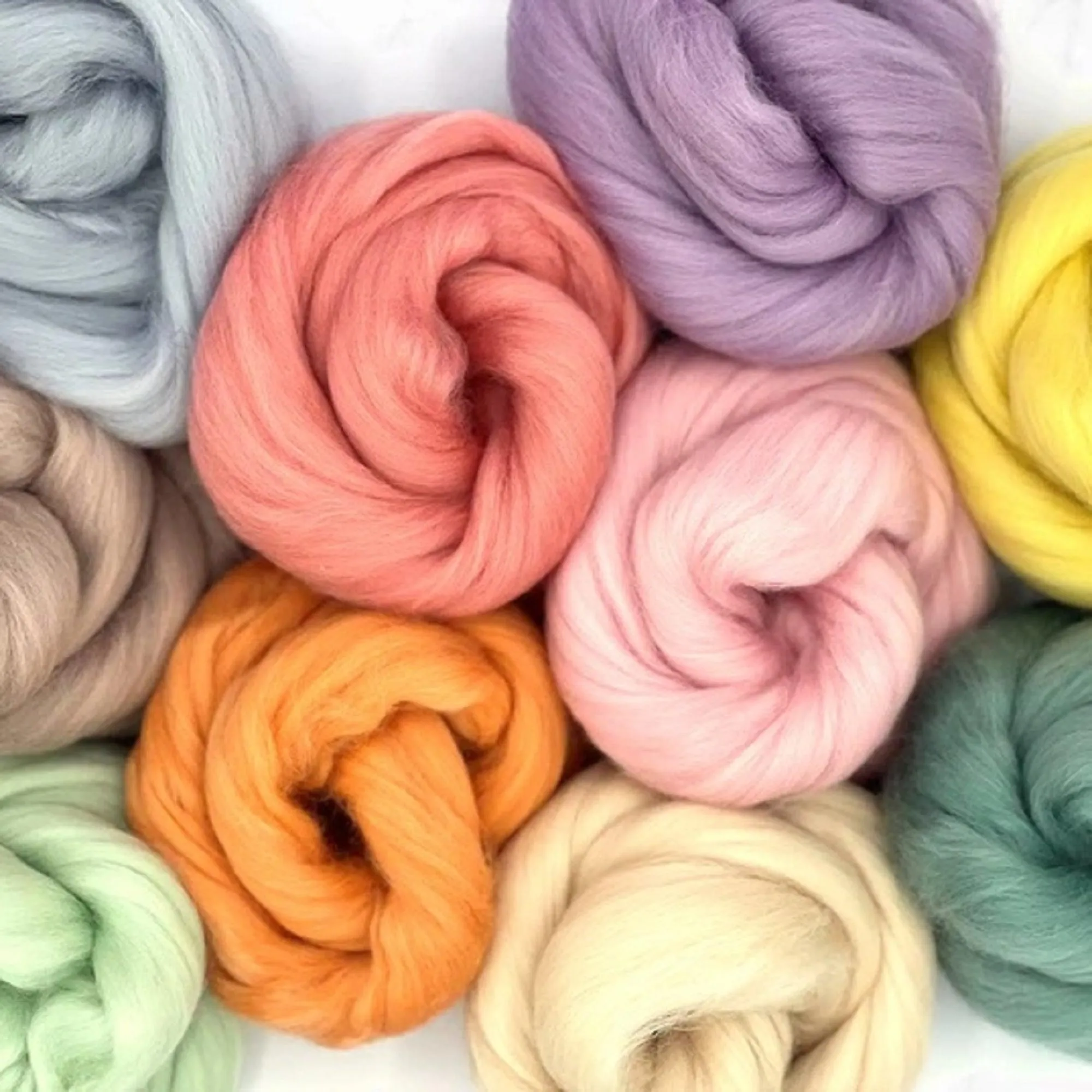 Mixed Merino Wool Variety Pack | Pretty Pastels (Multicolored) 250 Grams, 23 Micron