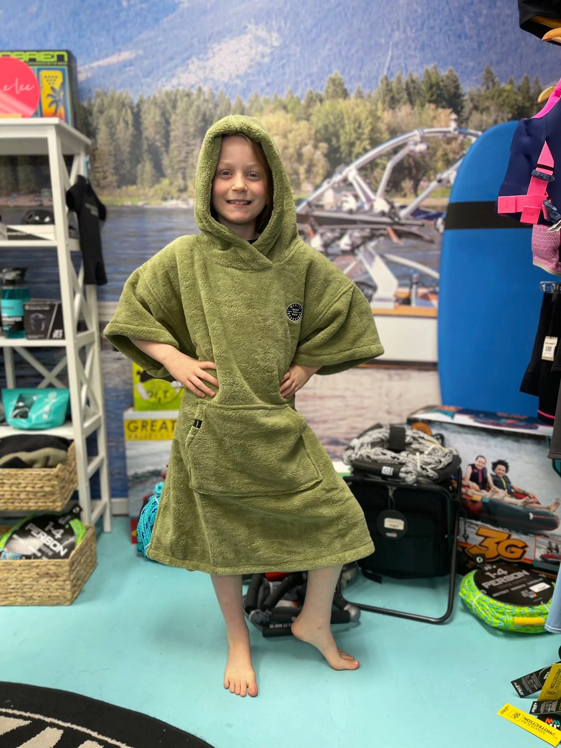 MYSTIC Poncho Teddy Kids | Olive Green