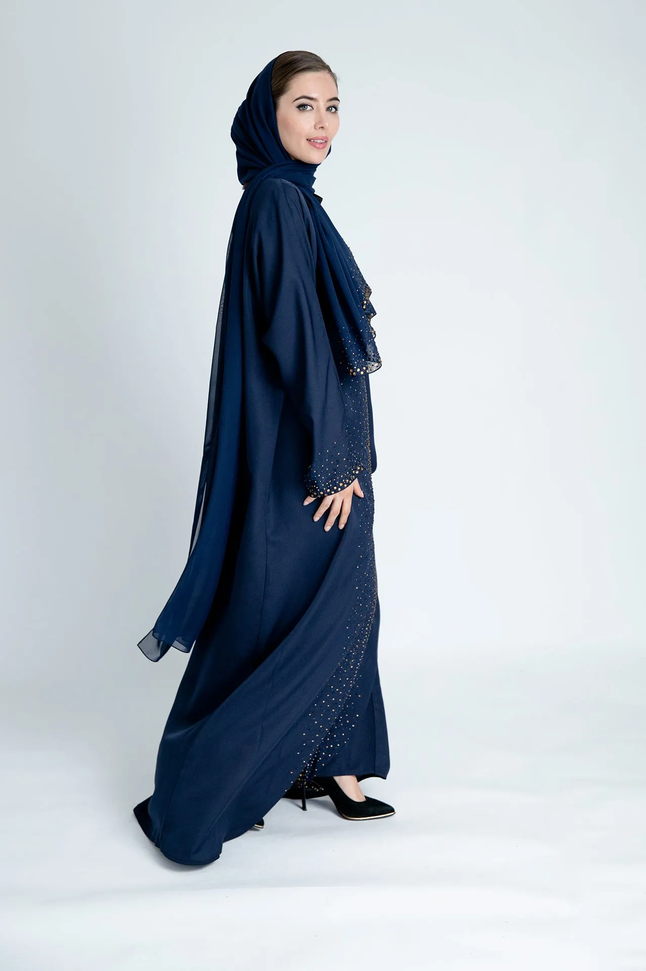 Navy Shimmer Abaya